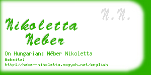 nikoletta neber business card
